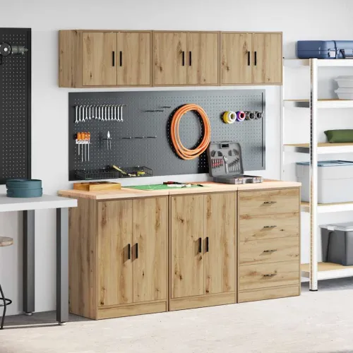 Garažni ormarići 6 kom boja hrasta artisan konstruirano drvo - artisian oak 1 s vratima Cijena