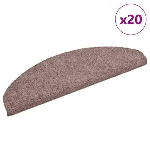 Prostirke za stepenice, samoljepljive, 20 kom. 65x21x4 cm, svijetlosmeđe, poluokrugle, velike - Svjetlosmeđa 65 x 21 x 4 cm 20 Cijena