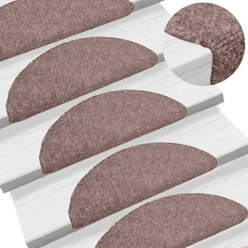 Prostirke za stepenice, samoljepljive, 20 kom. 65x21x4 cm, svijetlosmeđe, poluokrugle, velike - Svjetlosmeđa 65 x 21 x 4 cm 20 Cijena