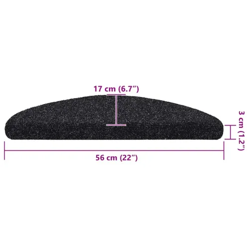 Prostirke za stepenice, samoljepljive, 20 kom, 56x17x3 cm, crne, poluokrugle - Crna 56 x 17 x 3 cm 20 Cijena