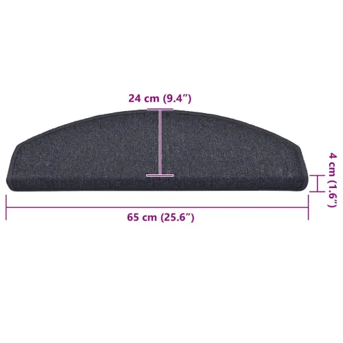 Prostirke za stepenice 30 kom 65x24x4 cm tamno sive i plave poluokrugle velike - Tamno siva i plava 65 x 24 x 4 cm 30 Cijena