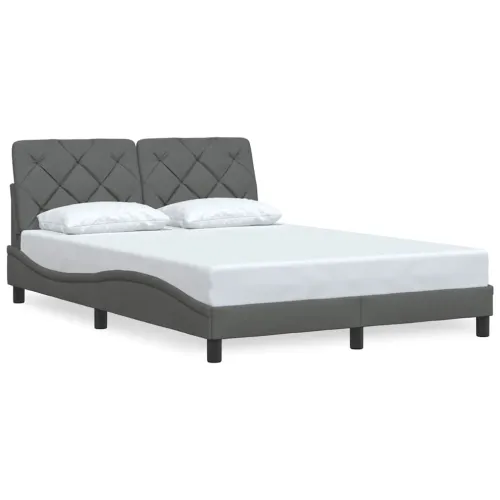 Okvir za krevet bez madraca tamnosivi 140 x 190 cm od tkanine - Tamno siva 140 x 190 cm Cijena