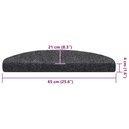 Prostirke za stepenice, samoljepljive, 20 kom., 65x21x4 cm, tamno sive, poluokrugle, velike - Tamno siva 65 x 21 x 4 cm 20 Cijena