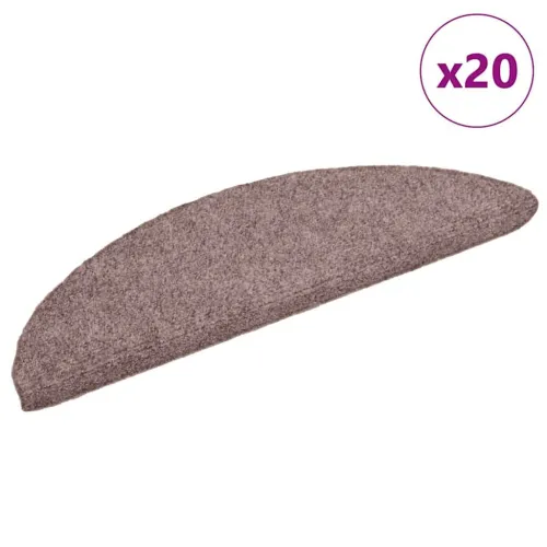 Prostirke za stepenice, samoljepljive, 20 kom. 56x17x3 cm, svijetlosmeđe, poluokrugle - Svjetlosmeđa 56 x 17 x 3 cm 20 Cijena