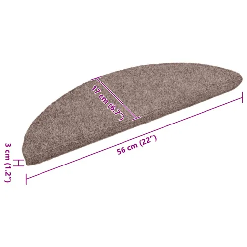 Prostirke za stepenice, samoljepljive, 20 kom. 56x17x3 cm, svijetlosmeđe, poluokrugle - Svjetlosmeđa 56 x 17 x 3 cm 20 Cijena