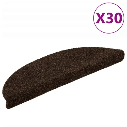 Prostirke za stepenice samoljepljive 30 kom 56x17x3 cm smeđe poluokrugle - Smeđa 56 x 17 x 3 cm 30 Cijena