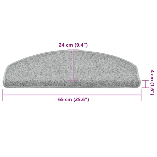 Prostirke za stepenice 30 kom 65x24x4 cm svijetlo sive poluokrugle velike - Bijela i siva 65 x 24 x 4 cm 30 Cijena