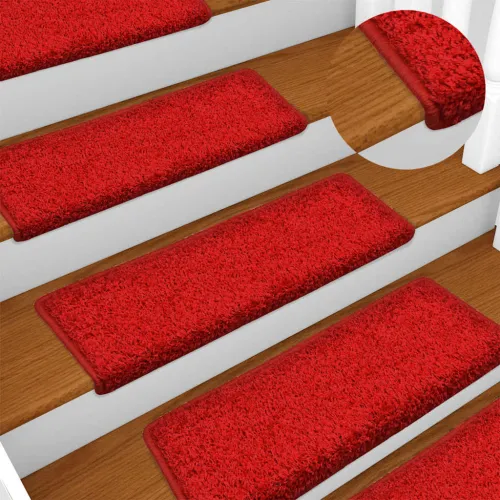 Prostirke za stepenice 30 kom 65x21x4 cm crvene pravokutne rubove - Crvena 65 x 21 x 4 cm 30 Cijena