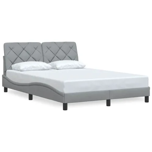 Okvir za krevet bez madraca svjetlosivi 140 x 190 cm od tkanine - Svjetlosiva 140 x 190 cm Cijena