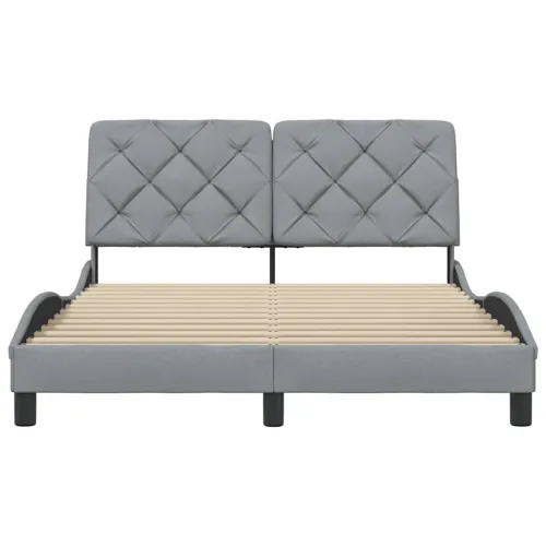 Okvir za krevet bez madraca svjetlosivi 140 x 190 cm od tkanine - Svjetlosiva 140 x 190 cm Cijena
