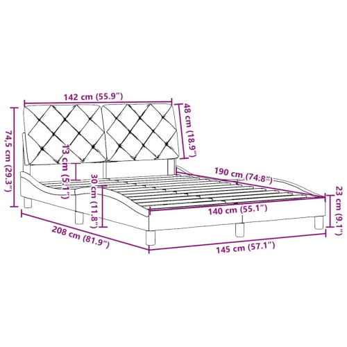 Okvir za krevet bez madraca svjetlosivi 140 x 190 cm od tkanine - Svjetlosiva 140 x 190 cm Cijena