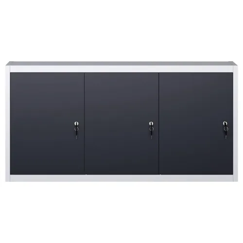 Zidni ormarić za alat u industrijskom stilu metalni sivo-crni - 120 x 19 x 60 cm 1 1 120 x 19 x 60 cm Cijena
