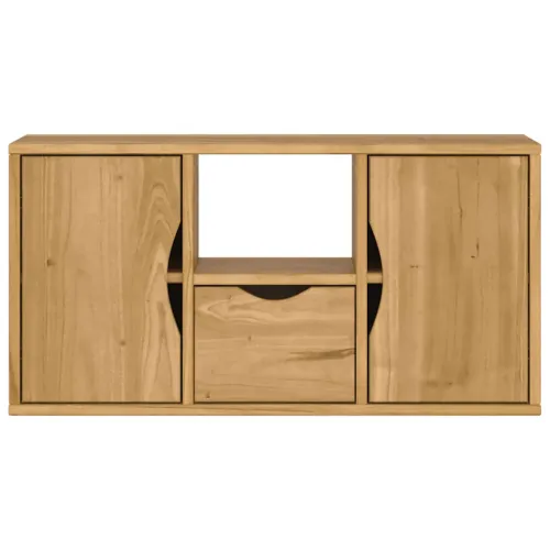 TV ormarić s ladicom ODDA 79x24x40 cm puno drvo bor - Smeđa 1 with drawer and doors Cijena