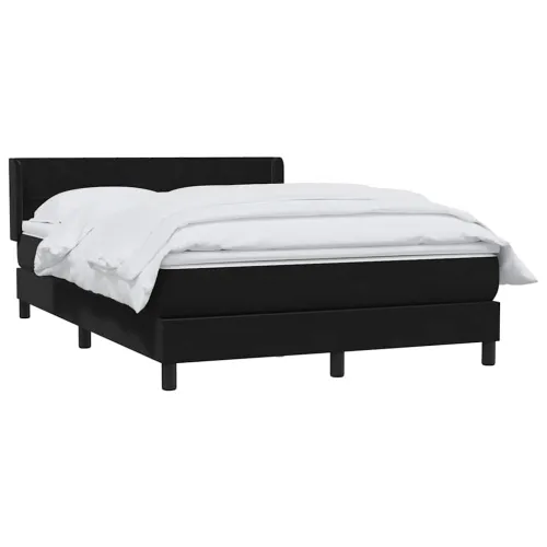 Box spring krevet s madracem crni 160x210 cm baršunasti - Crna 160 x 210 cm Blok s kvadratima Cijena