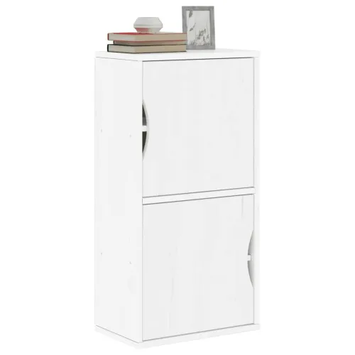 Bočni ormarić ODDA bijeli 40x24x79 cm puno drvo bor - Bijela 1 S 2 vrata Bijela Cijena