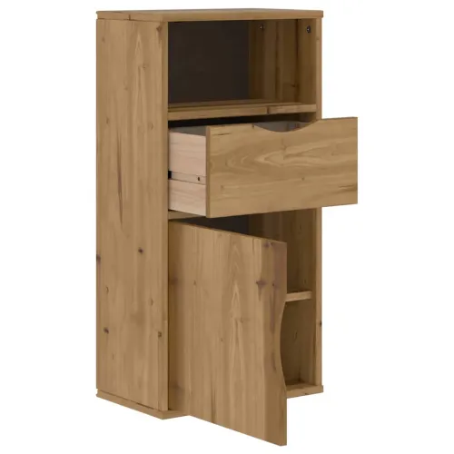 Bočni ormarić s ladicom ODDA 40x24x79 cm puno drvo bor - Prirodna 1 s 1 ladicom i 1 vratima Prirodna Cijena