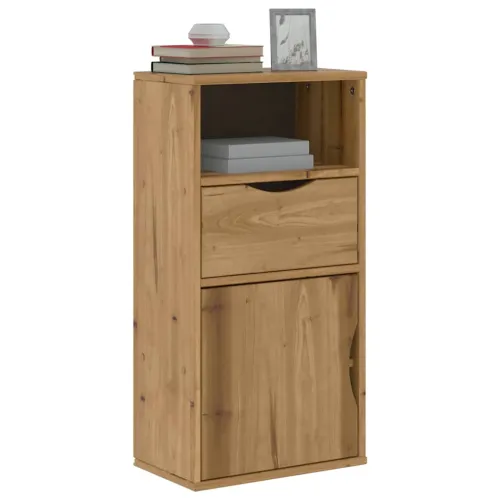Bočni ormarić s ladicom ODDA 40x24x79 cm puno drvo bor - Prirodna 1 s 1 ladicom i 1 vratima Prirodna Cijena