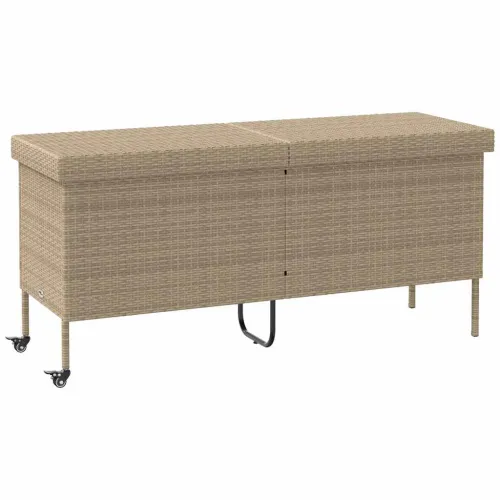 Vrtna kutija za pohranu s kotačima bež 160x55x75 cm poliratan - Bež 160 x 55 x 75 cm Bež 160 x 55 x 75 cm Cijena
