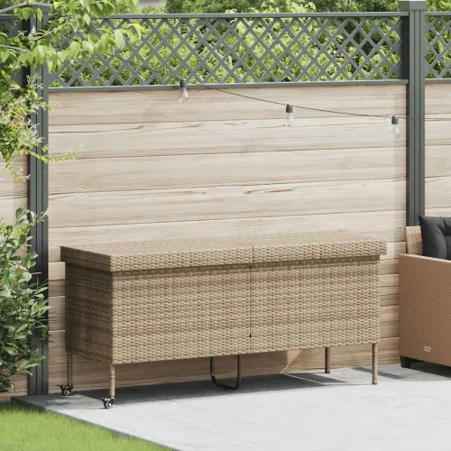 Vrtna kutija za pohranu s kotačima bež 160x55x75 cm poliratan - Bež 160 x 55 x 75 cm Bež 160 x 55 x 75 cm Cijena