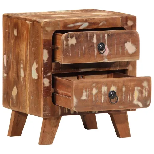 Noćni ormarić 2 kom 40x32x46 cm Obrađeno puno drvo - 2 masivno obnovljeno drvo Cijena
