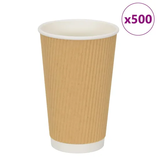 papirnate šalice za kavu 500 kom 16 oz 400 ml smeđe - 1 400 ml 400 ml Cijena