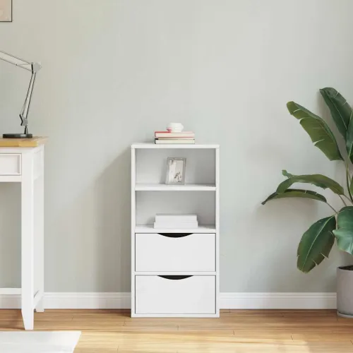 Bočni ormarić s ladicama ODDA bijeli 40x24x79 cm puno drvo bor - Bijela 1 s 2 ladice Bijela Cijena