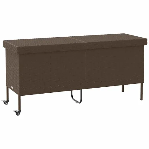 Vrtna kutija za pohranu s kotačima smeđa 160x55x75 cm poliratan - Smeđa 160 x 55 x 75 cm Smeđa 160 x 55 x 75 cm Cijena