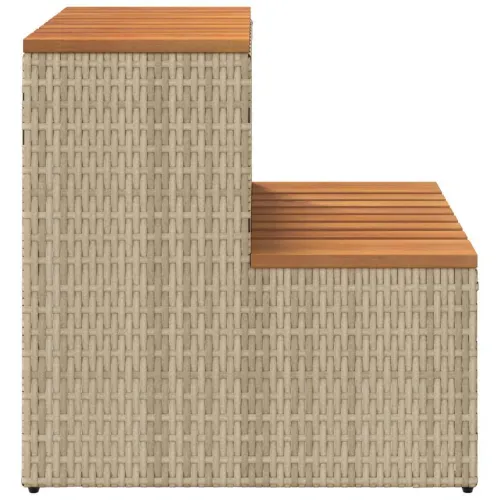 Stepenica za hidromasažnu kadu bež poliratan i puna bagrem - Bež 50 x 50 x 50.5 cm Cijena