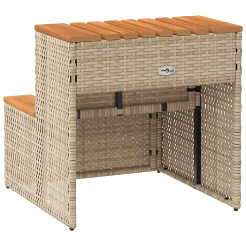 Stepenica za hidromasažnu kadu bež poliratan i puna bagrem - Bež 50 x 50 x 50.5 cm Cijena