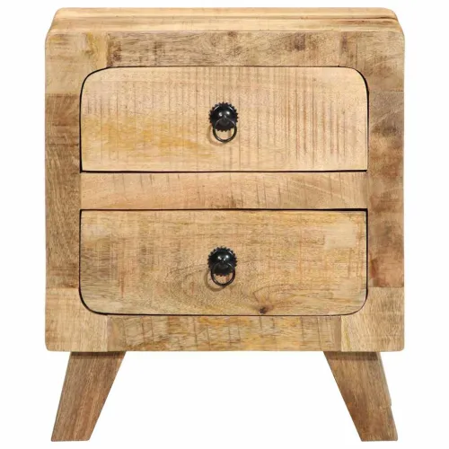 Noćni ormarić 2 kom 40x32x46 cm puno drvo grubo mango - 2 Grubo masivno drvo manga Cijena
