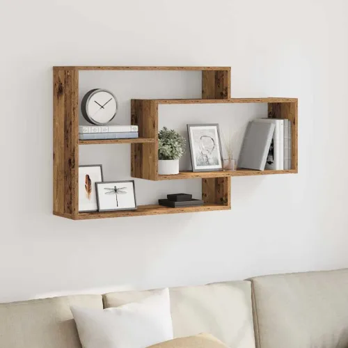 Zidna polica staro drvo 104x20x58,5 cm konstruirano drvo - Staro drvo Cijena