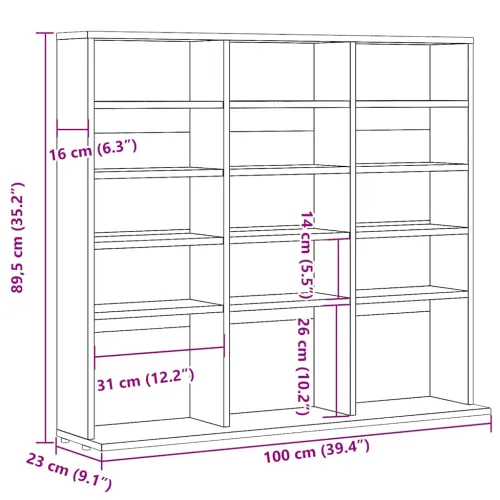 CD stalak – Ormarić za CD-ove staro drvo 100x23x89,5 cm konstruirano drvo - Staro drvo 100 x 23 x 89.5 cm Cijena