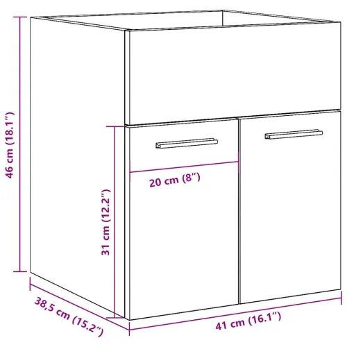 Kupaonski ormarić za Lavabo - Umivaonik sonoma hrast 41x38,5x46 cm - Sonoma hrast 41 x 38.5 x 46 cm Cijena
