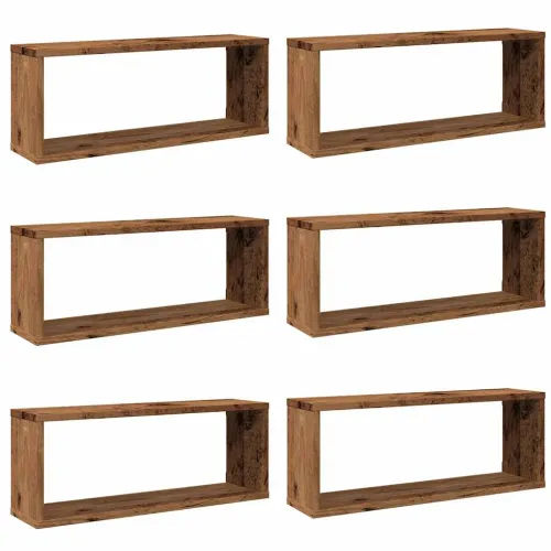 Zidne kockaste police 6 kom Staro drvo 60x15x23 cm - Staro drvo 60 x 15 x 23 cm 6 Cijena