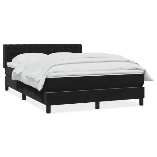 Box spring krevet s madracem crni 160x210 cm baršunasti - Crna 160 x 210 cm Dizajn s gumbima Cijena