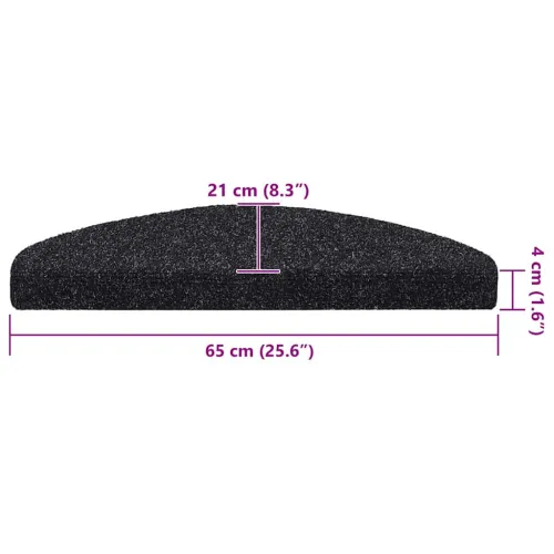 Prostirke za stepenice, samoljepljive, 20 kom, 65x21x4 cm, crne, poluokrugle, velike - Crna 65 x 21 x 4 cm 20 Cijena