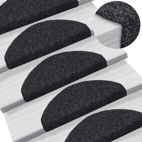Prostirke za stepenice, samoljepljive, 20 kom, 65x21x4 cm, crne, poluokrugle, velike - Crna 65 x 21 x 4 cm 20 Cijena
