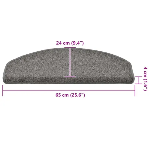 Prostirke za stepenice 30 kom 65x24x4 cm sive i crne poluokrugle velike - Siva i crna 65 x 24 x 4 cm 30 Cijena