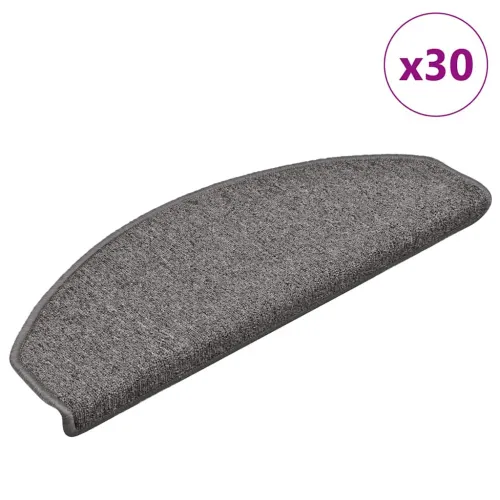 Prostirke za stepenice 30 kom 65x24x4 cm sive i crne poluokrugle velike - Siva i crna 65 x 24 x 4 cm 30 Cijena