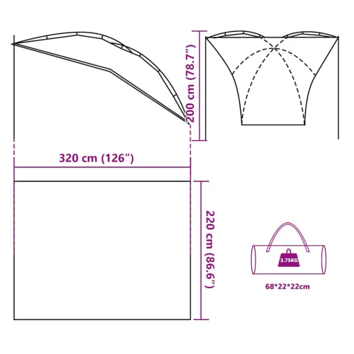 Šator za automobil plavi vodootporni - Plava 320 x 220 x 200 cm 1 1 Cijena
