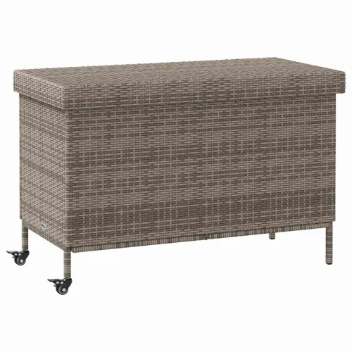 Vrtna kutija za pohranu s kotačima siva 110x55x73 cm poliratana - Siva 110 x 55 x 73 cm Siva 110 x 55 x 73 cm Cijena
