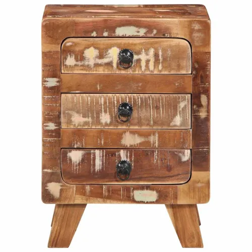 Noćni ormarić 37x32x50 cm Obrađeno puno drvo - 1 masivno obnovljeno drvo Cijena