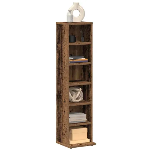 CD stalak – Ormarić za CD-ove staro drvo 21x20x88 cm konstruirano drvo - Staro drvo Cijena