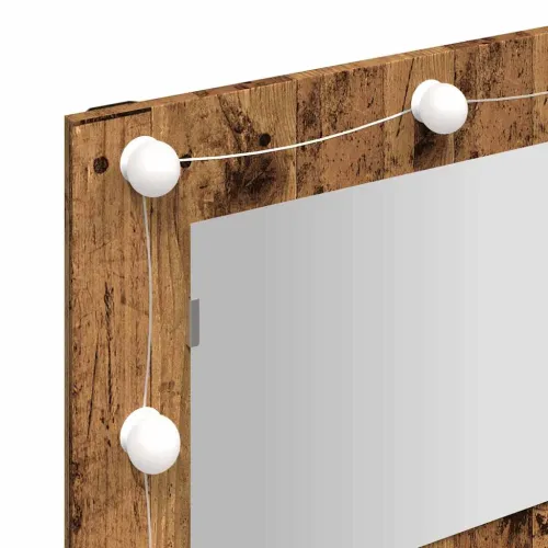 Ormar s ogledalom i LED-om Staro drvo 90x31,5x62 cm - Staro drvo Cijena