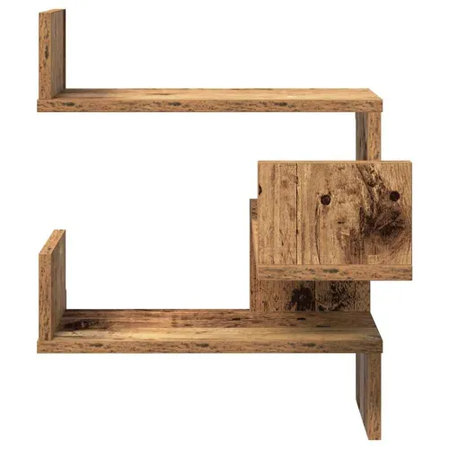 Zidna kutna polica staro drvo 40x40x49,5 cm konstruirano drvo - Staro drvo 1 Cijena