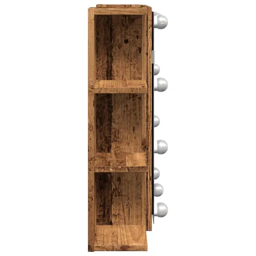 Ormar s ogledalom i LED-om Staro drvo 70x16,5x60 cm - Staro drvo Cijena