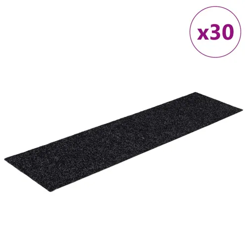 Prostirke za stepenice samoljepljive 30 kom 76x20 cm crne pravokutne - Crna 76 x 20 cm 30 Cijena