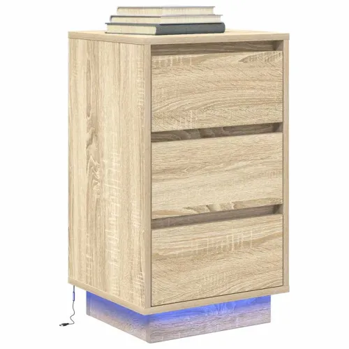 Noćni ormarić s LED svjetlima boja hrasta sonome 38x34x65 cm - sonoma hrast 1 65 cm Cijena