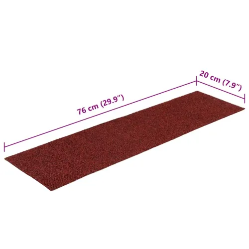 Prostirke za stepenice samoljepljive 30 kom 76x20 cm bordo crvene pravokutne - Bordo crvena 76 x 20 cm 30 Cijena