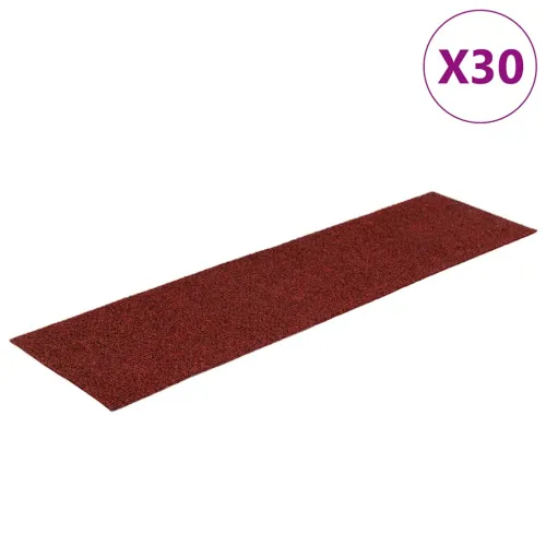 Prostirke za stepenice samoljepljive 30 kom 76x20 cm bordo crvene pravokutne - Bordo crvena 76 x 20 cm 30 Cijena
